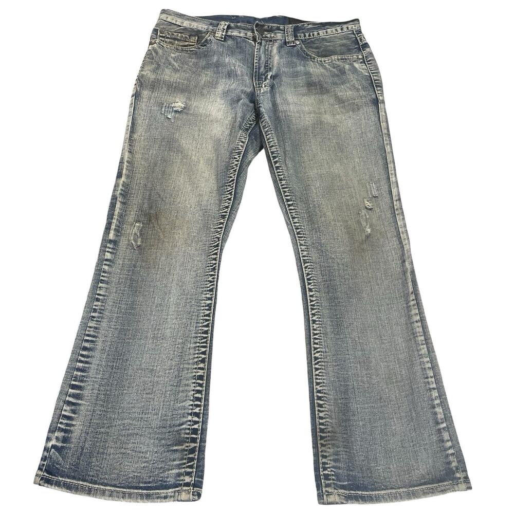 Axel Wolcott Vintage Bootcut‎ Jeans Mens Fit 36x30 (34x30 Tag) Distressed